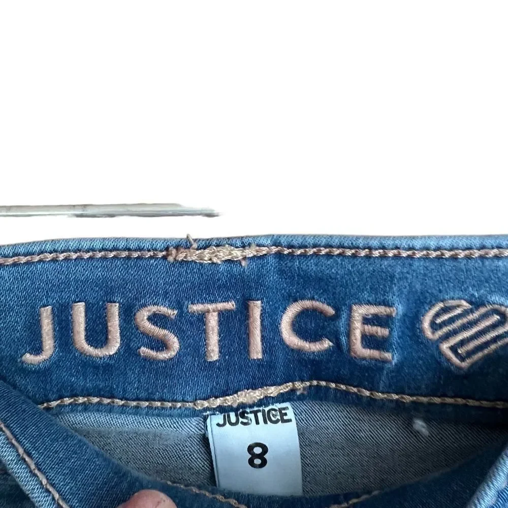 Justice light wash like new girls jeggings size 8‎